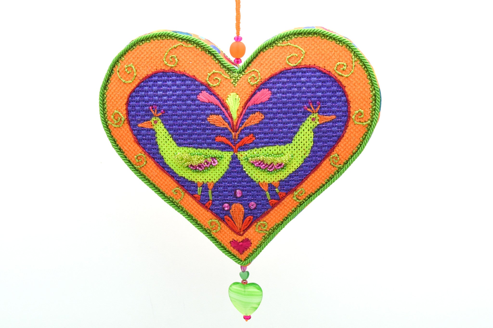 Needlepoint Ornament finished with ribbon by Zecca