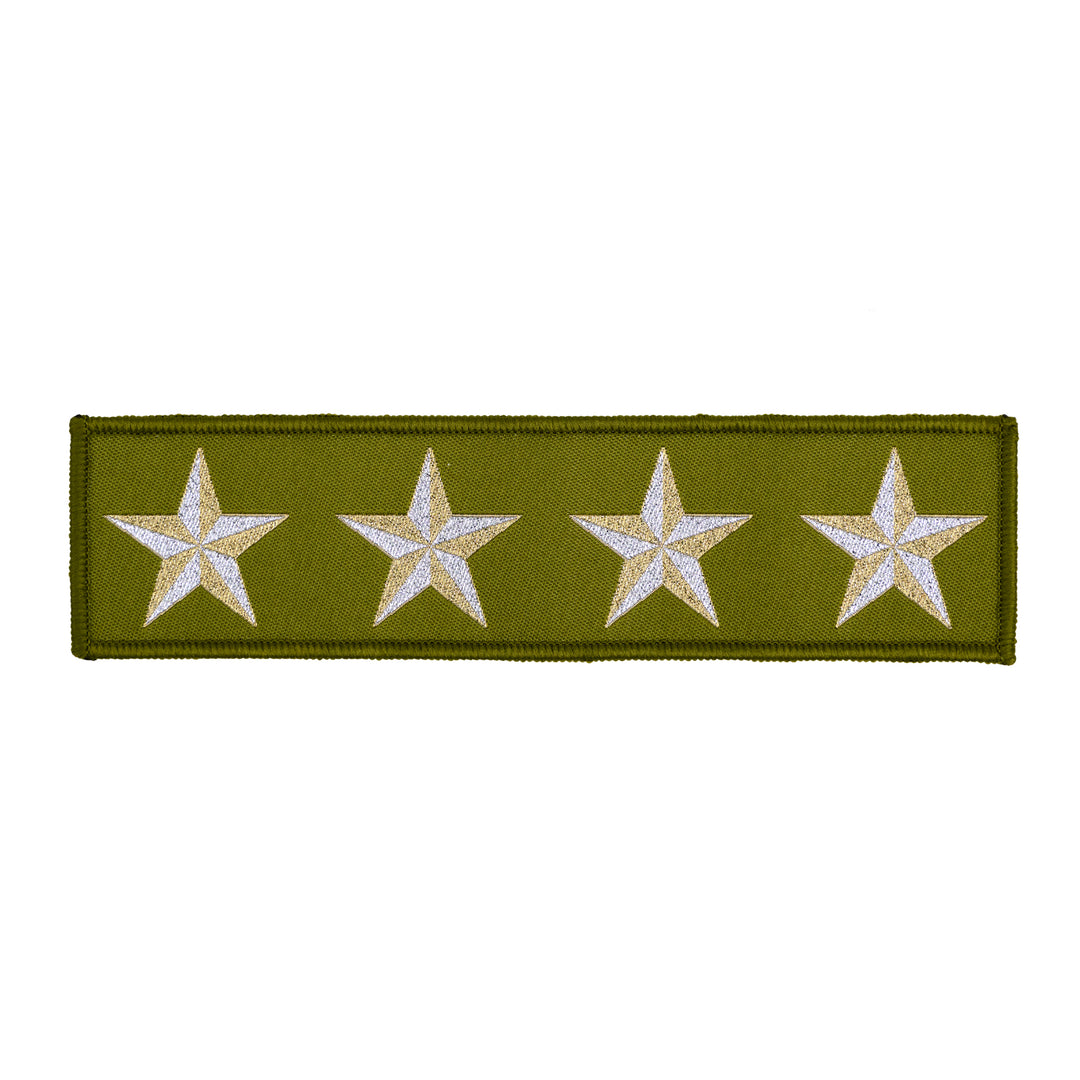 High Flight - 4 Star in Olive - by Sarah Thomas - 38x149mm - Iron-On Applique Patch - 3 Pack