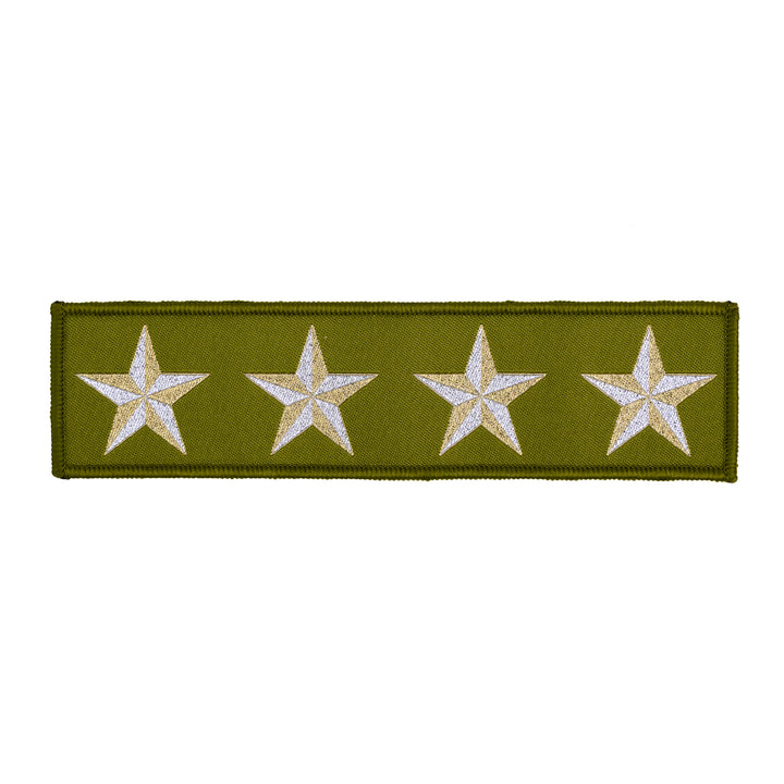High Flight - 4 Star in Olive - by Sarah Thomas - 38x149mm - Iron-On Applique Patch - 3 Pack
