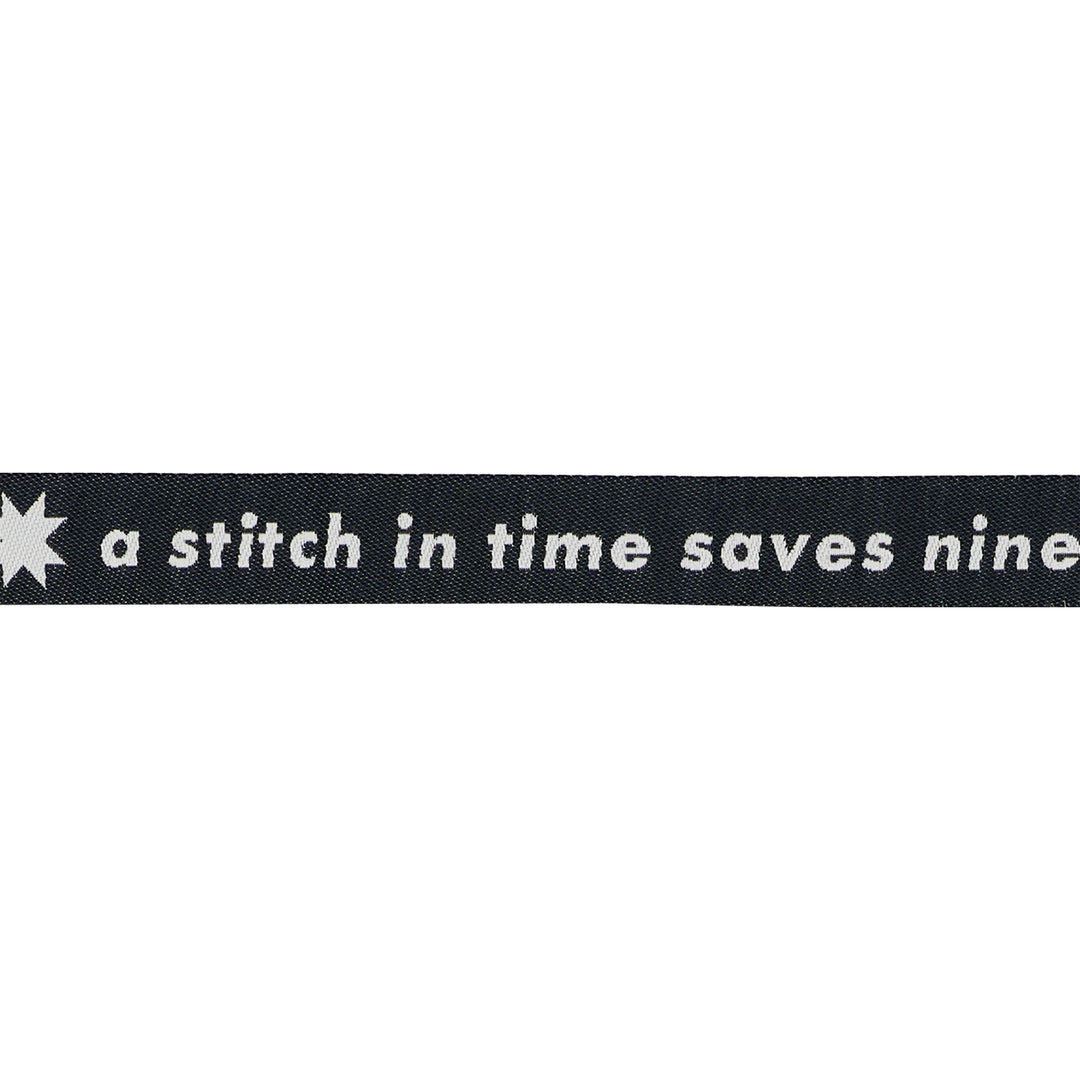 Catnap - Measure Twice in Black - 5/8" width - by Alexia Abegg - 15 Yard Spool