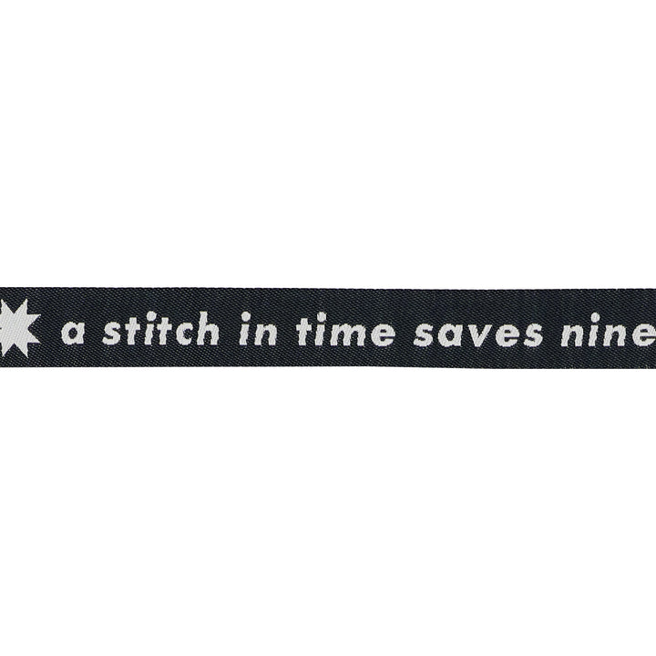 Catnap - Measure Twice in Black - 5/8" width - by Alexia Abegg - 15 Yard Spool