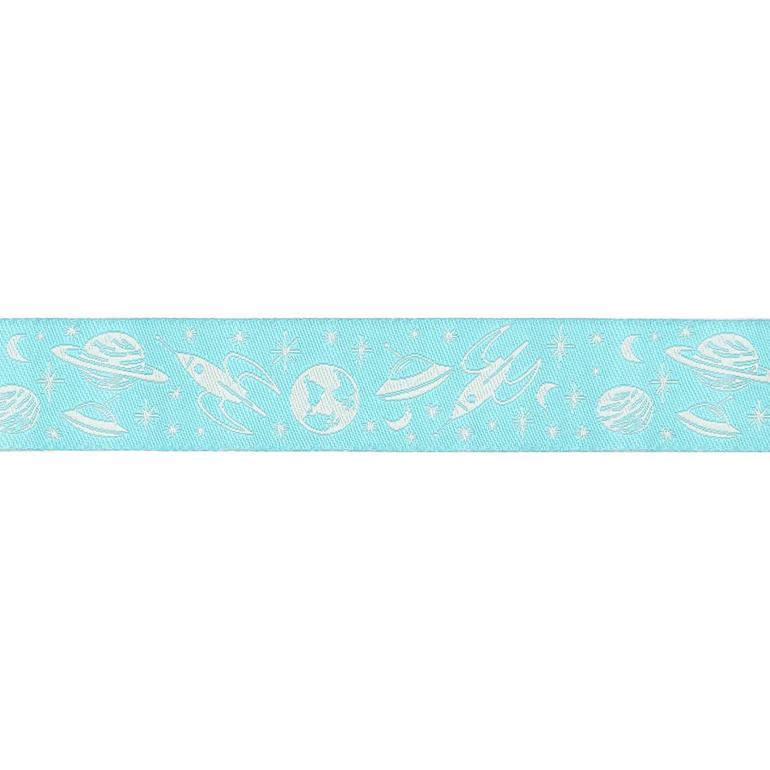 3, 2, 1... Blastoff - Race to Space in Blue Nebula 7/8" - by Stacy Iest Hsu - 15 Yard Spool