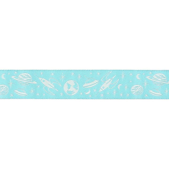 3, 2, 1... Blastoff - Race to Space in Blue Nebula 7/8" - by Stacy Iest Hsu - 15 Yard Spool