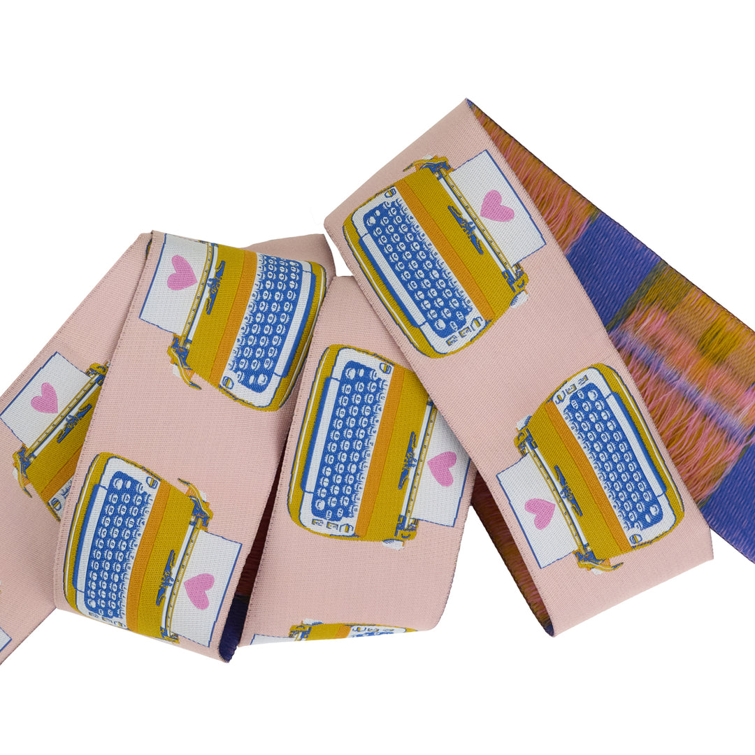 Best Day - Typewriters in Pale Peach 2" - by Melody Miller - 15 Yard Spool