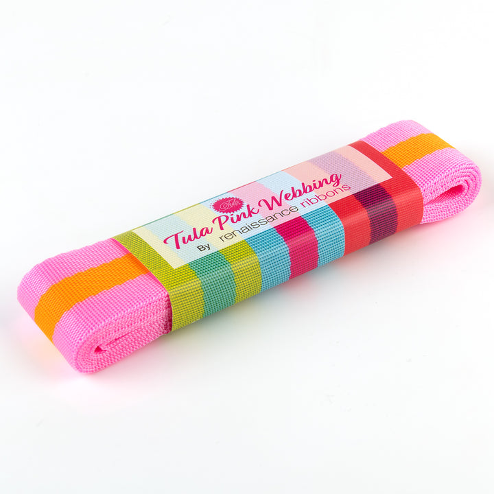 2yd Pink and Orange - 1.5" Nylon Webbing - by Tula Pink - PRO 6pk