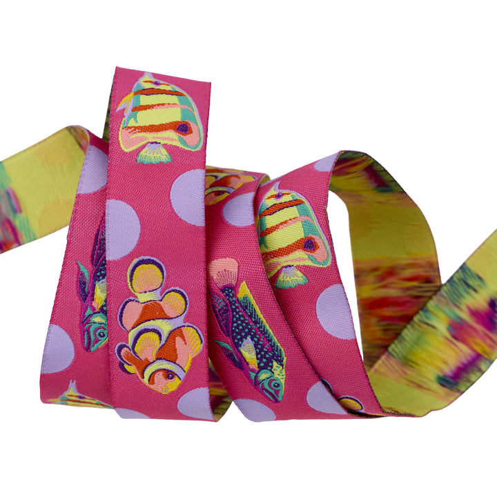 Floral Reef - School Crossing in Ultraviolet - 1" width - by Tula Pink - 15 Yard Spool