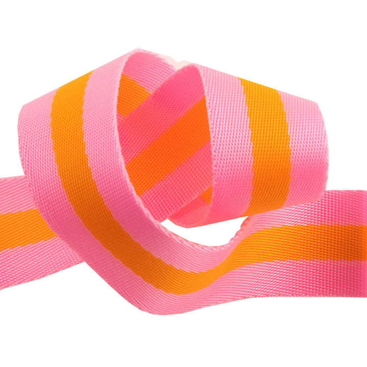 2yd Pink and Orange - 1.5" Nylon Webbing - by Tula Pink - PRO 6pk