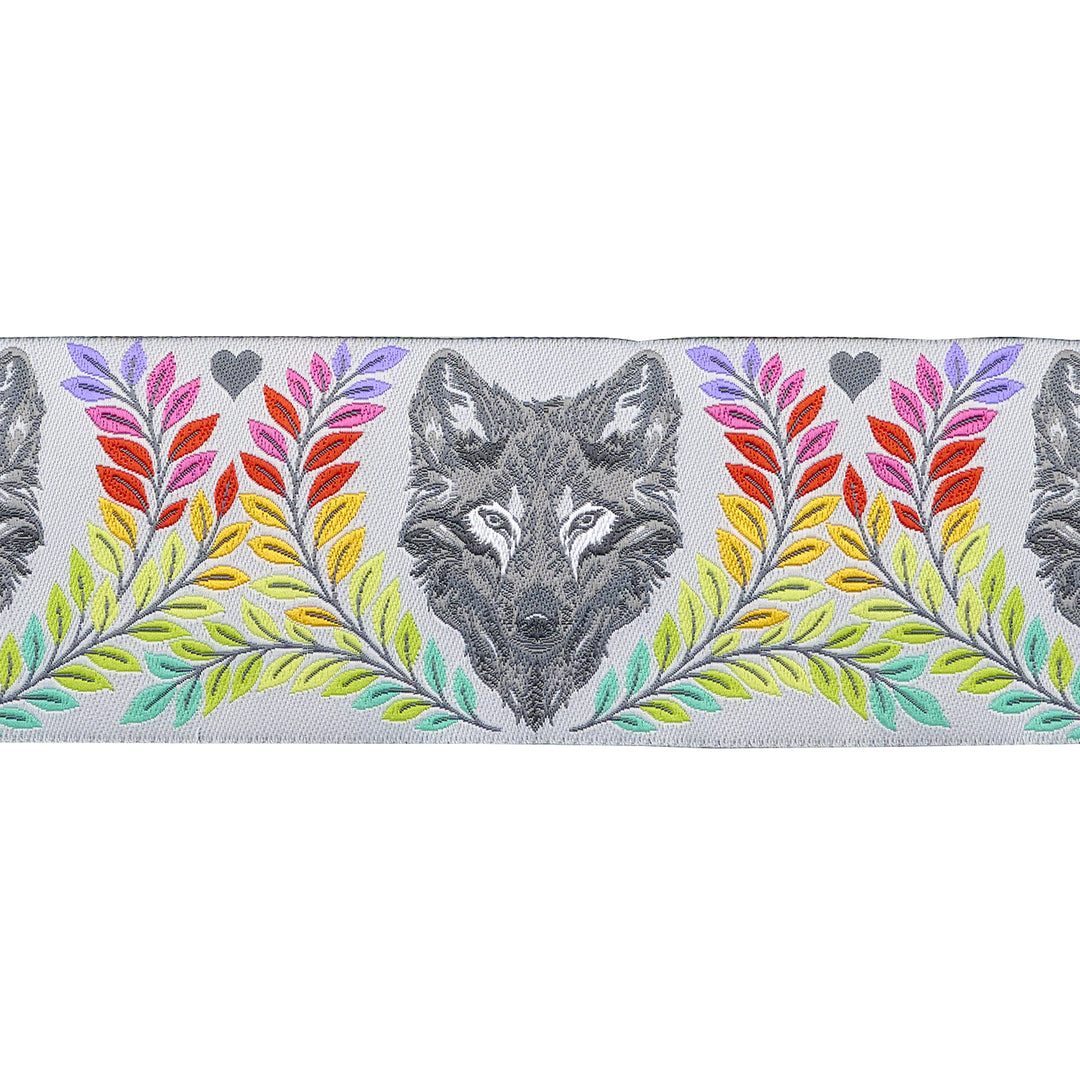 Graywork - Wolf of Pink Street in Fog - 2" width - by Tula Pink - 15 Yard Spool
