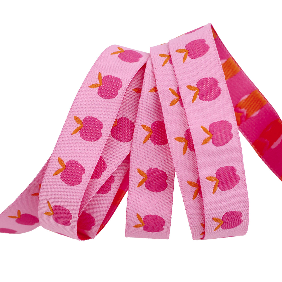 Catnap - Apples in Pink - 5/8" width - by Alexia Abegg -  15 Yard Spool