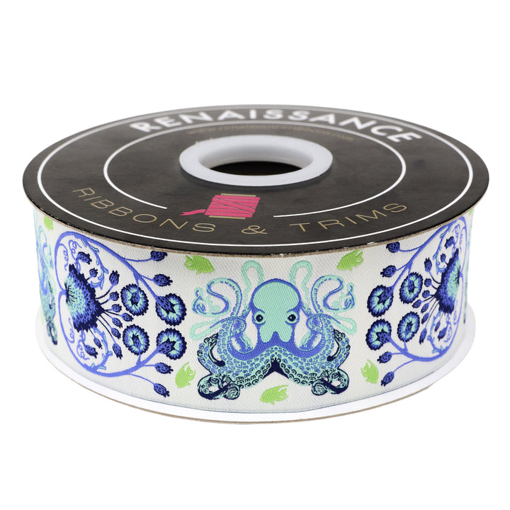 Floral Reef - Octogarden in Marine - 1-7/8" width - by Tula Pink - 15 Yard Spool