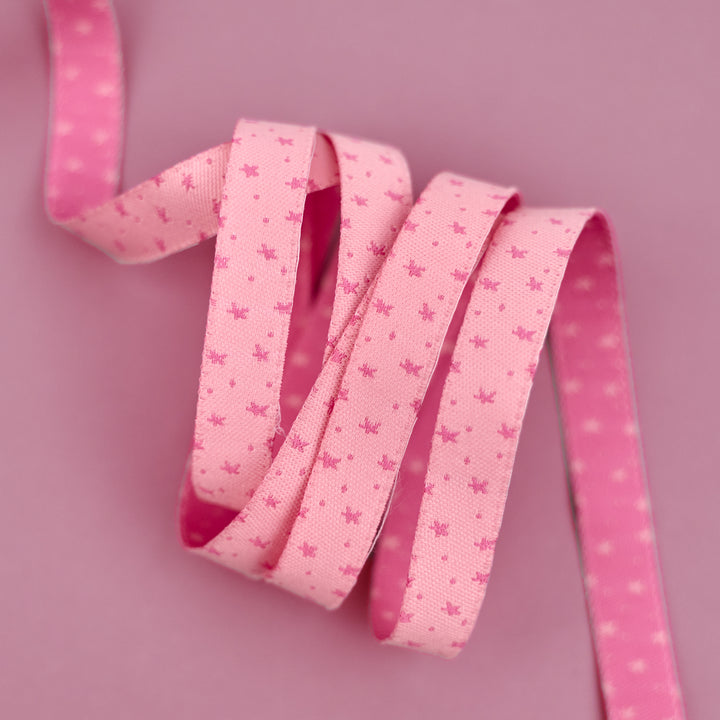 Celestial Garden - Starlit Sky in Pink - 3/8" width - by Alexandra Bordallo - 15 Yard Spool
