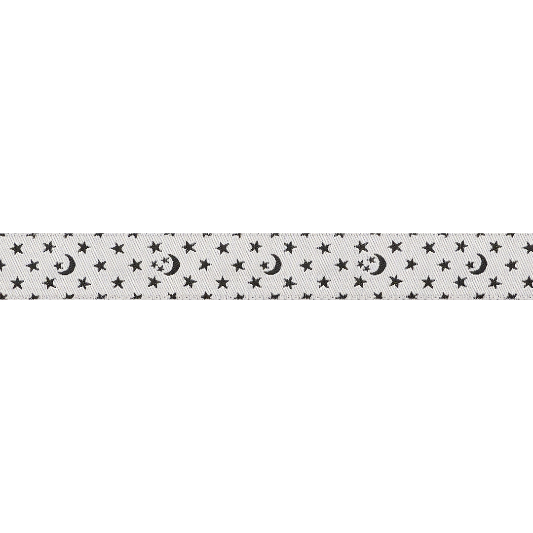Ooh Lucky Lucky - Moon and Stars in Natural - 5/8" width - by Alexia Abegg - 15 Yard Spool