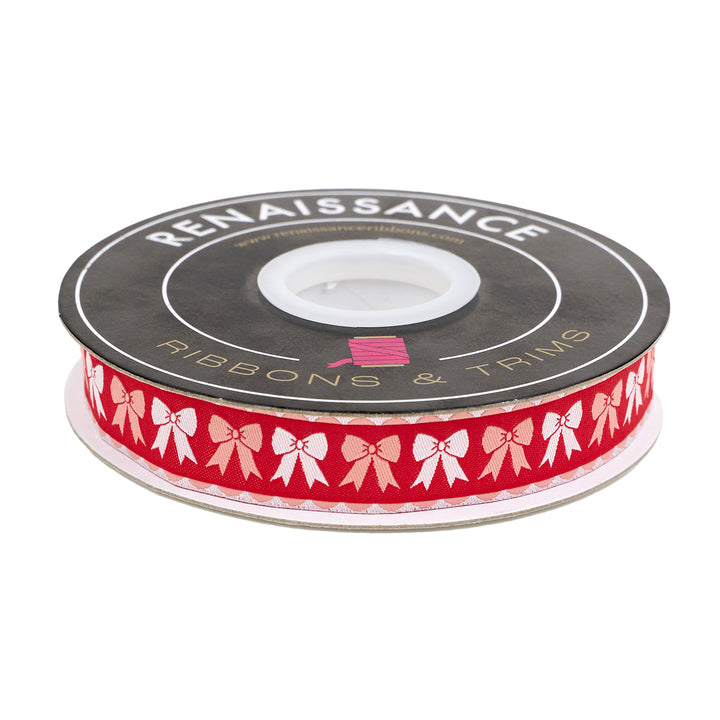 Mistletoe and Holly - Tied Bows - 7/8" width - by Beverly McCullough - 15 Yard Spool