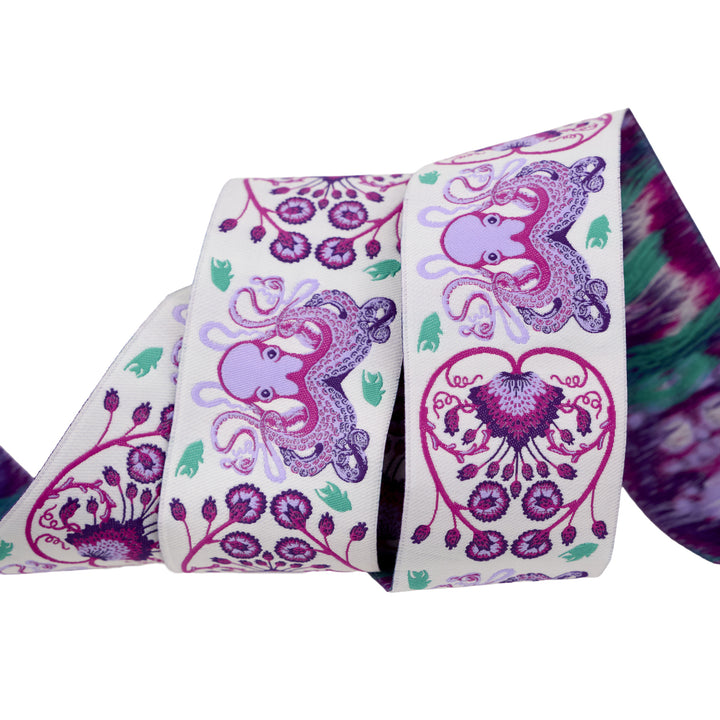 Floral Reef - Octogarden in Ultraviolet - 1-7/8" width - by Tula Pink - 15 Yard Spool