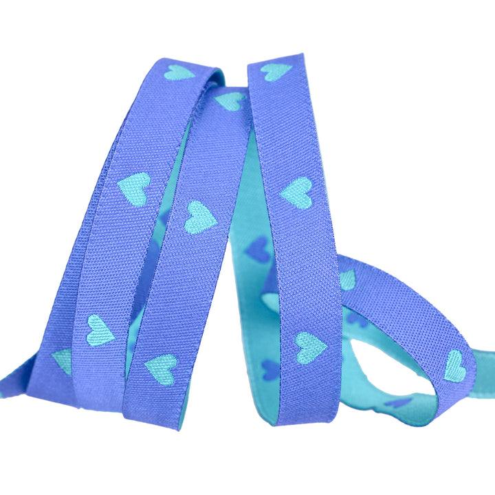 Hearts and Sparks - Hearts in Turquoise - 3/8" width - by Melody Miller - 15 Yard Spool