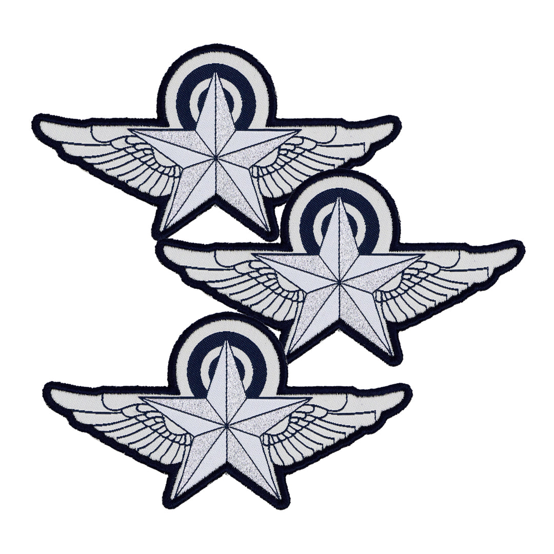 High Flight - Mission Complete in Navy - by Sarah Thomas - 60x114mm - Iron-On Applique Patch - 3 Pack