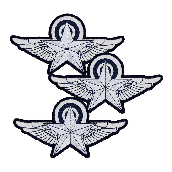 High Flight - Mission Complete in Navy - by Sarah Thomas - 60x114mm - Iron-On Applique Patch - 3 Pack