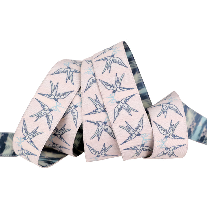 Mademoiselle - Doves and Bows - 7/8" width - by Patty Basemi - 15 Yard Spool