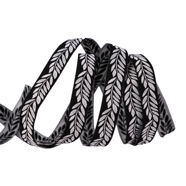 Foliage - Foliage in Black - 3/8" width - by Sally Kelly - 15 Yard Spool
