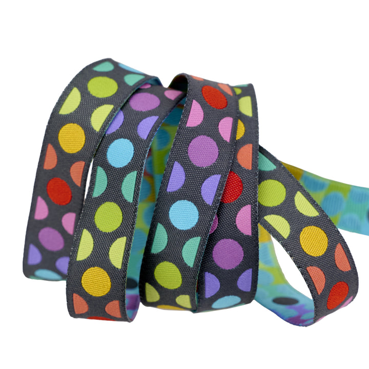 Graywork - Disco Dot in Carbon - 5/8" width - by Tula Pink - 15 Yard Spool