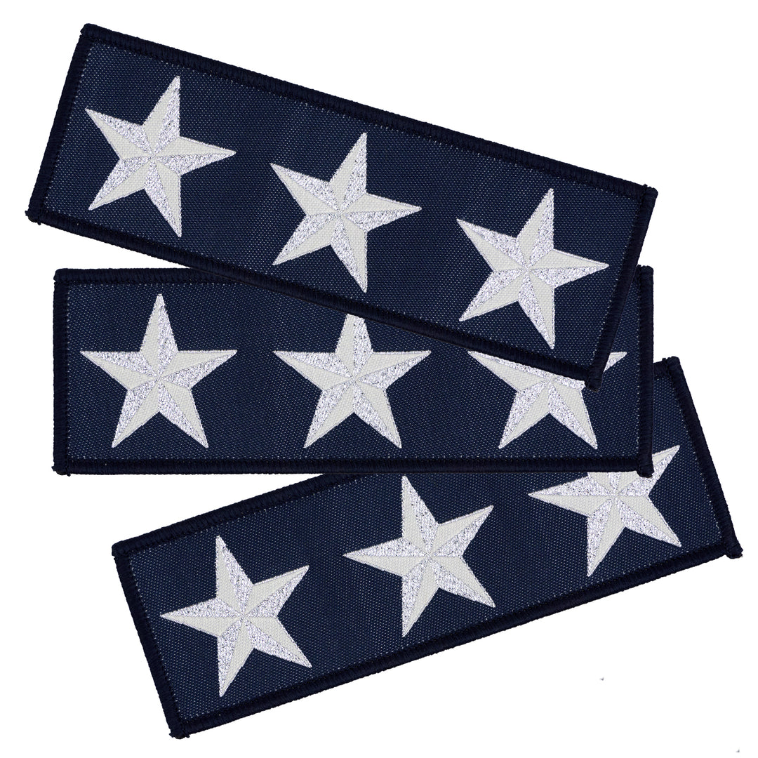 High Flight - 3 Star in Navy - by Sarah Thomas - 38x113mm - Iron-On Applique Patch - 3 pack