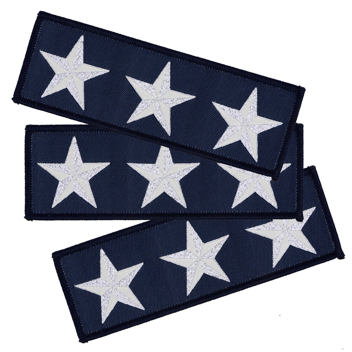 High Flight - 3 Star in Navy - by Sarah Thomas - 38x113mm - Iron-On Applique Patch - 3 pack