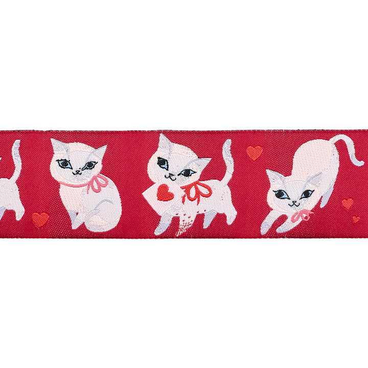 Funny Valentine - Sweet Kitten in Cocoa - 1-1/2" width - by Lizzy House - 15 Yard Spool