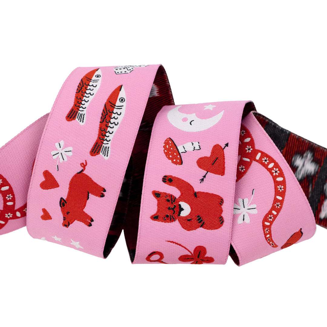 Ooh Lucky Lucky - Lucky in Pink - 1-1/2" width - by Alexia Abegg - 15 Yard Spool