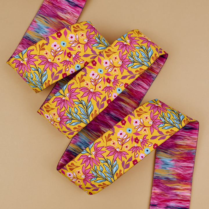 Sunset Cottage - Sunset Meadow in Gold - 1-1/2" width - by Stephanie Organes - 15 Yard Spool