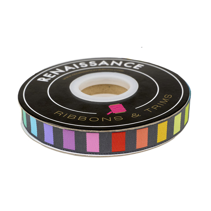 Graywork - Disco Stripe in Carbon - 5/8" width - by Tula Pink - 15 Yard Spool