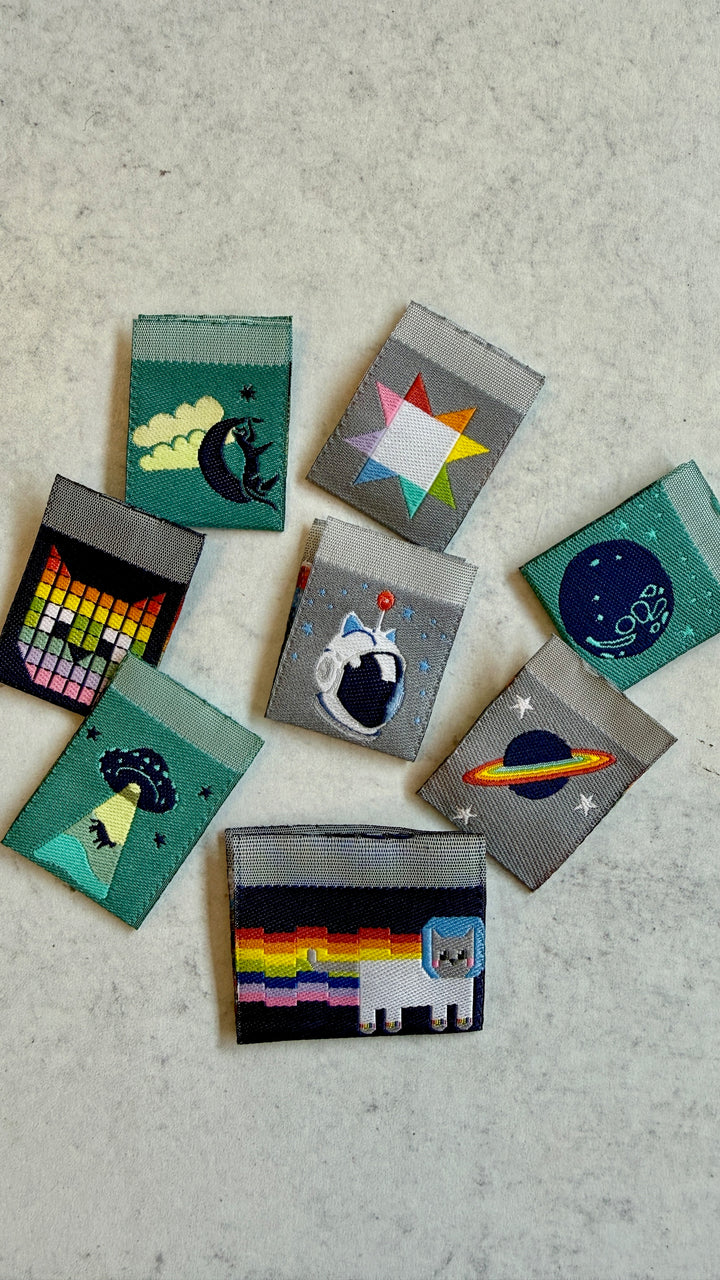 Meowter Space - Woven Label Pack - 8 PACK