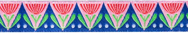 Red &amp; Pink Art Deco Flowers 7/8" by Jane Sassaman