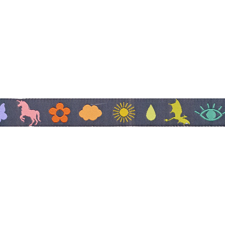 Legendary - Charmed in Charcoal - 5/8" width - by Tula Pink - 15 Yard Spool (Preorder)
