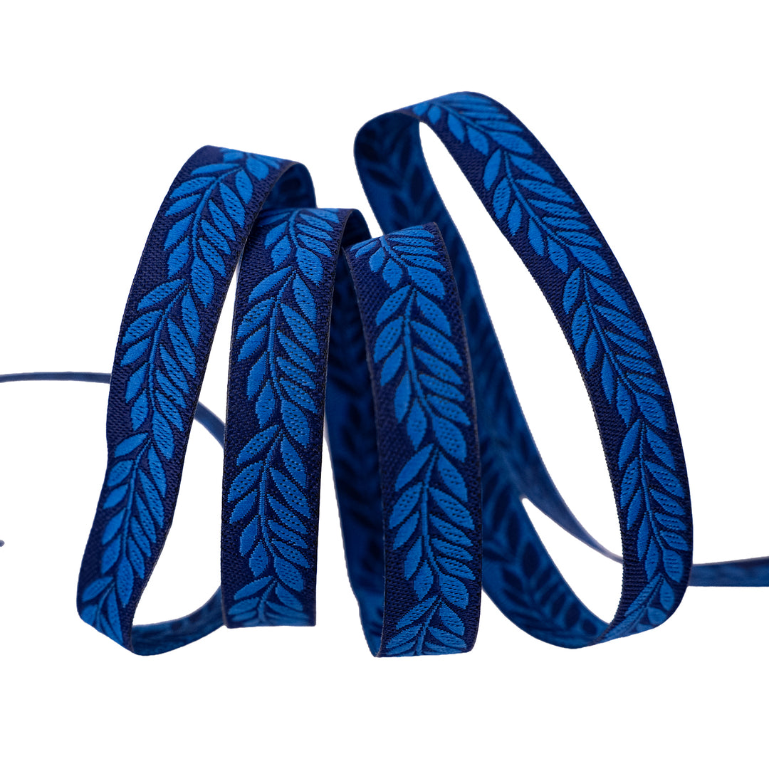 Foliage - Foliage in Indigo - 3/8" width - by Sally Kelly - 15 Yard Spool