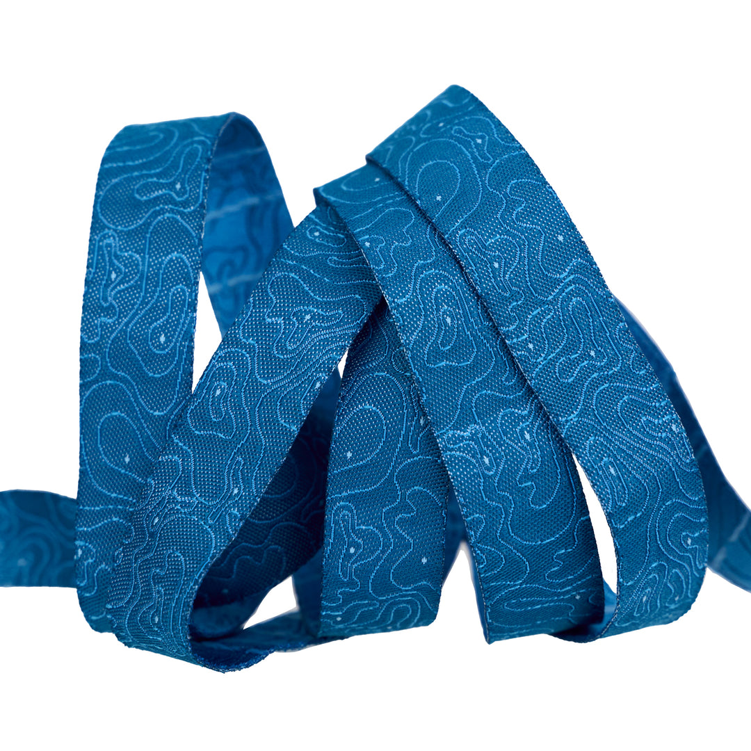 High Flight - Topography in Vintage Blue - 5/8" width - by Sarah Thomas - 15 Yard Spool