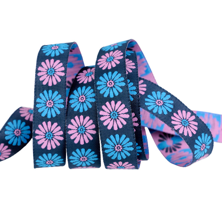 Best Day - Vintage Flower in Teal 5/8" - by Melody Miller - 15 Yard Spool