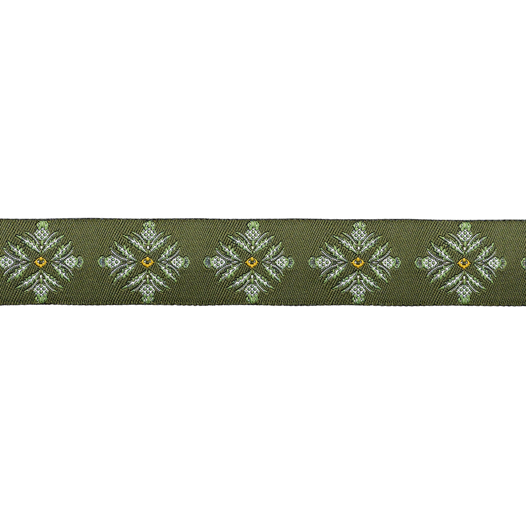 Spruce - Blooming Thistle in Green - 7/8" width - by Sharon Holland - 15 Yard Spool