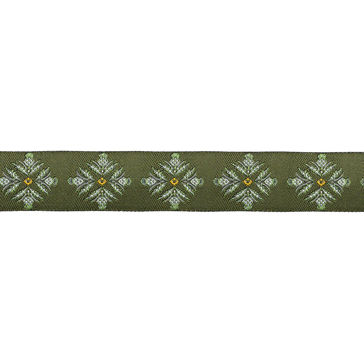 Spruce - Blooming Thistle in Green - 7/8" width - by Sharon Holland - 15 Yard Spool