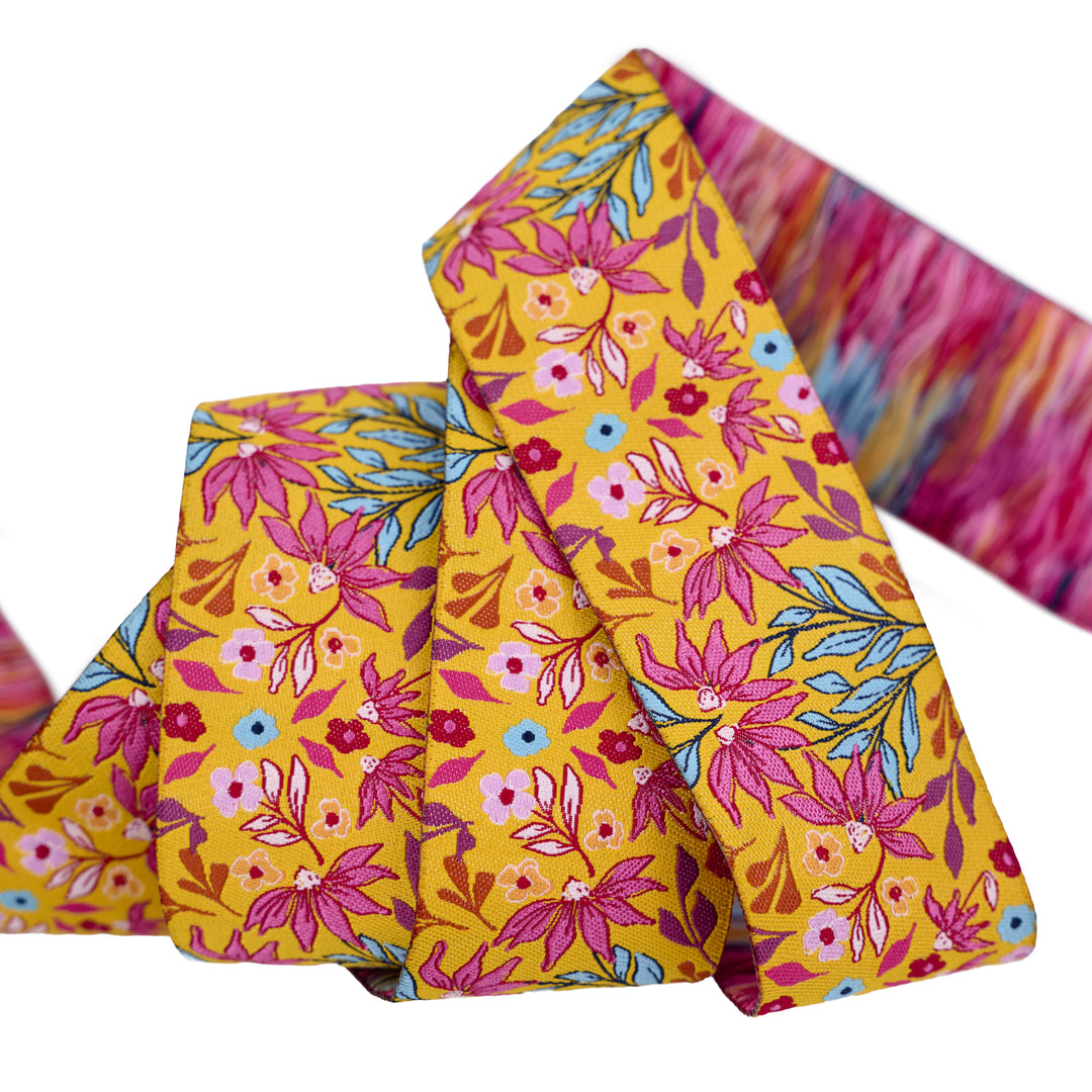 Sunset Cottage - Sunset Meadow in Gold - 1-1/2" width - by Stephanie Organes - 15 Yard Spool