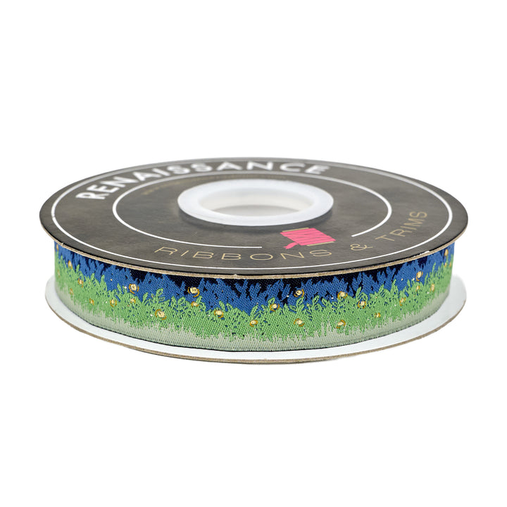 Poppy Night - Firefly Field - 7/8" wdith - by Renaissance Ribbons - 15 Yard Spool