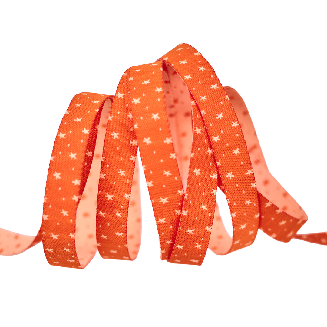Celestial Garden - Starlit Sky in Orange - 3/8" width - by Alexandra Bordallo - 15 Yard Spool