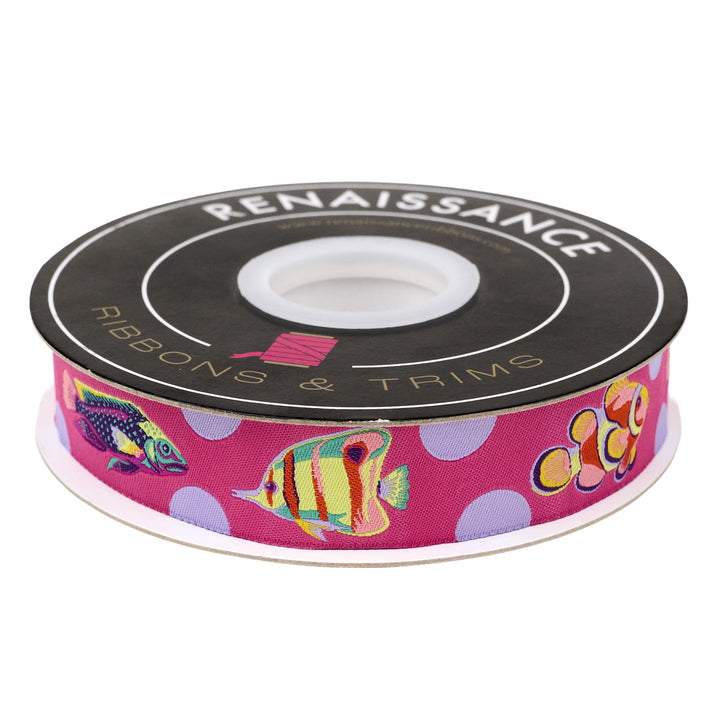 Floral Reef - School Crossing in Ultraviolet - 1" width - by Tula Pink - 15 Yard Spool