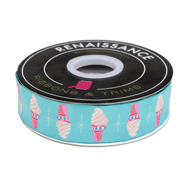 Best Day - Ice Cream in Turquoise 1-1/4" - by Melody Miller - 15 Yard Spool