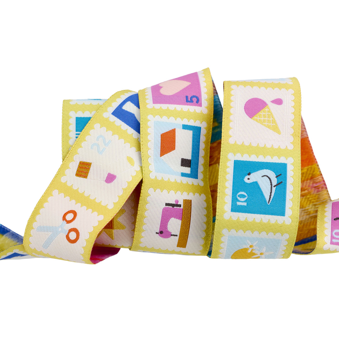 Salutations - Postage - 1-1/2" width - by Rashida Coleman Hale - 15 Yard Spool