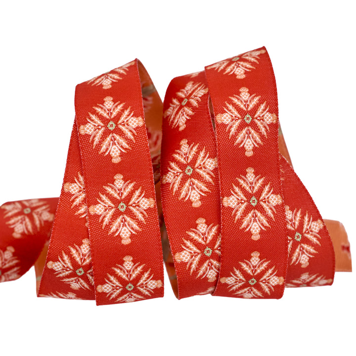 Spruce - Blooming Thistle in Red - 7/8" width - by Sharon Holland - 15 Yard Spool