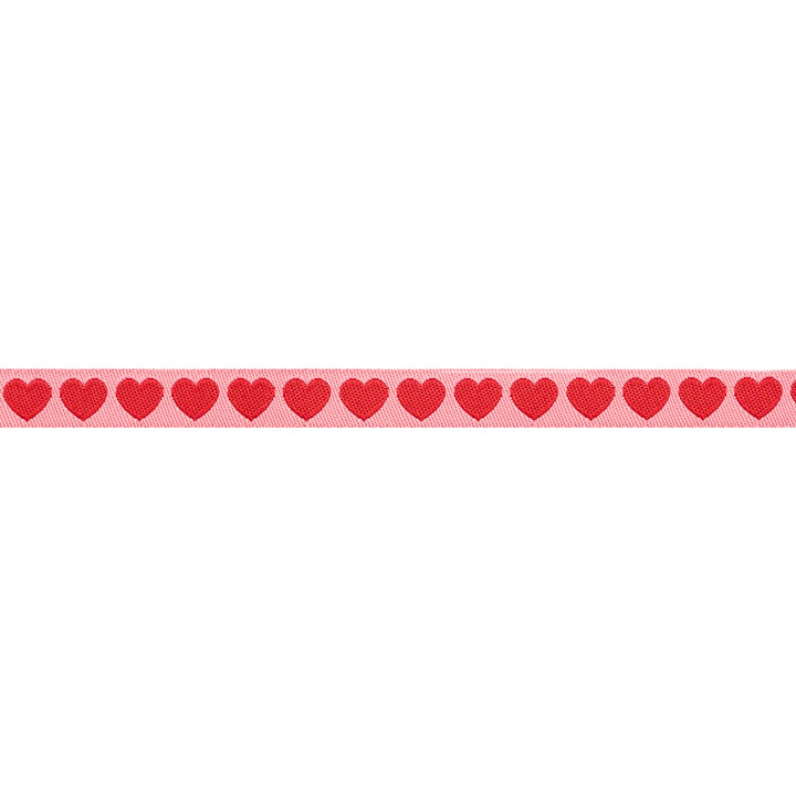 Funny Valentine - Tiny Hearts in Pink and Red - 3/8" width - by Lizzy House - 15 Yard Spool