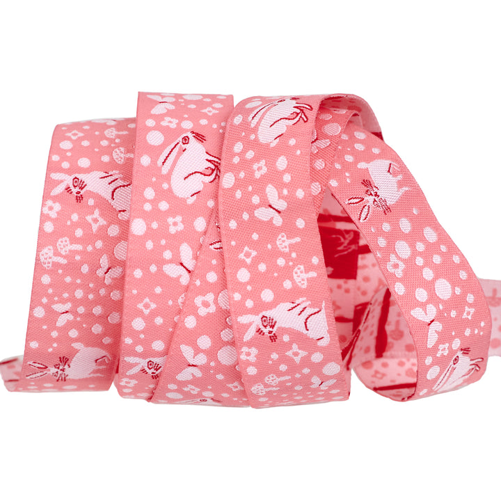 Love Letter - Bunny Dot in Pink 7/8" - by Lizzy House - 15 Yard Spool