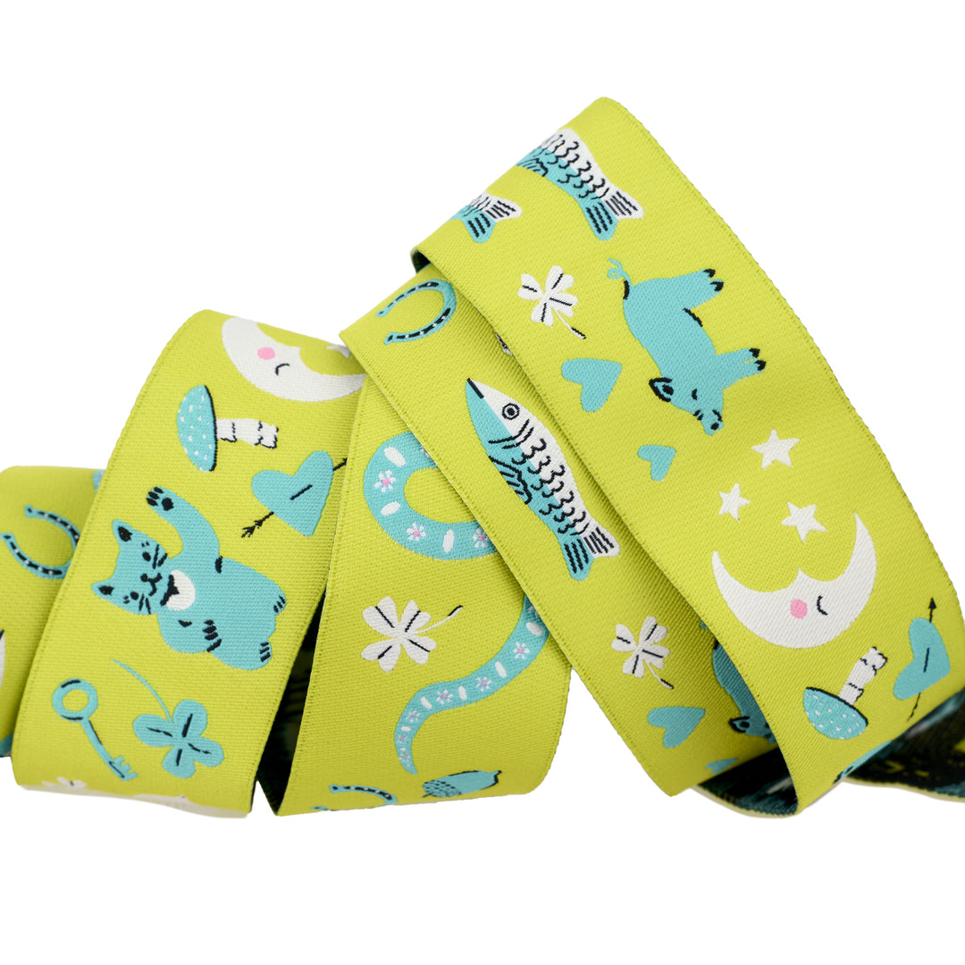 Ooh Lucky Lucky - Lucky in Citron - 1-1/2" width - by Alexia Abegg - 15 Yard Spool
