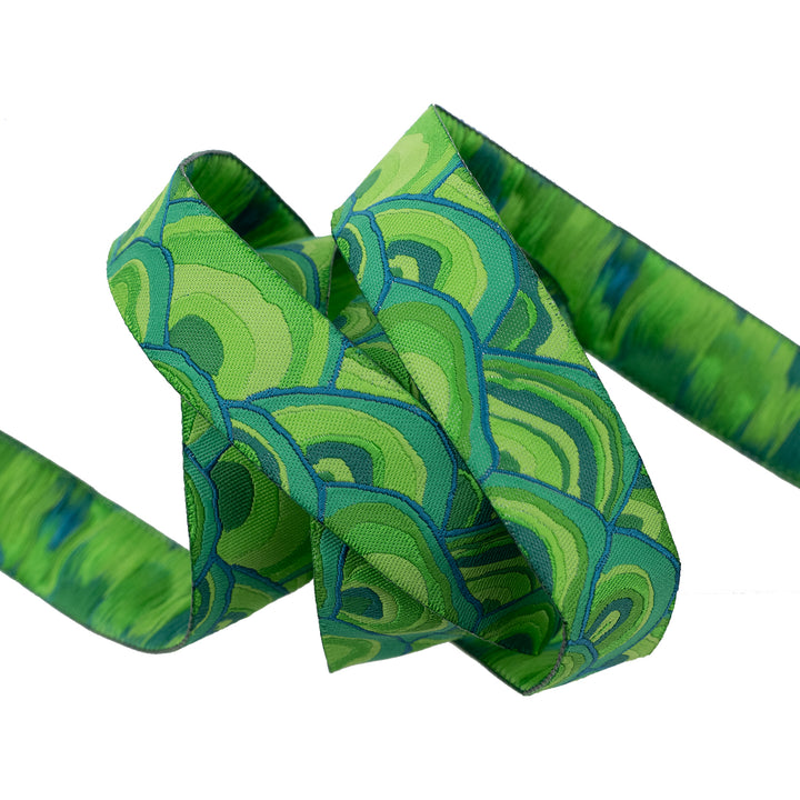 Wobble in Green - 7/8" width - Kaffe Classics 2024 - 15 Yard Spool