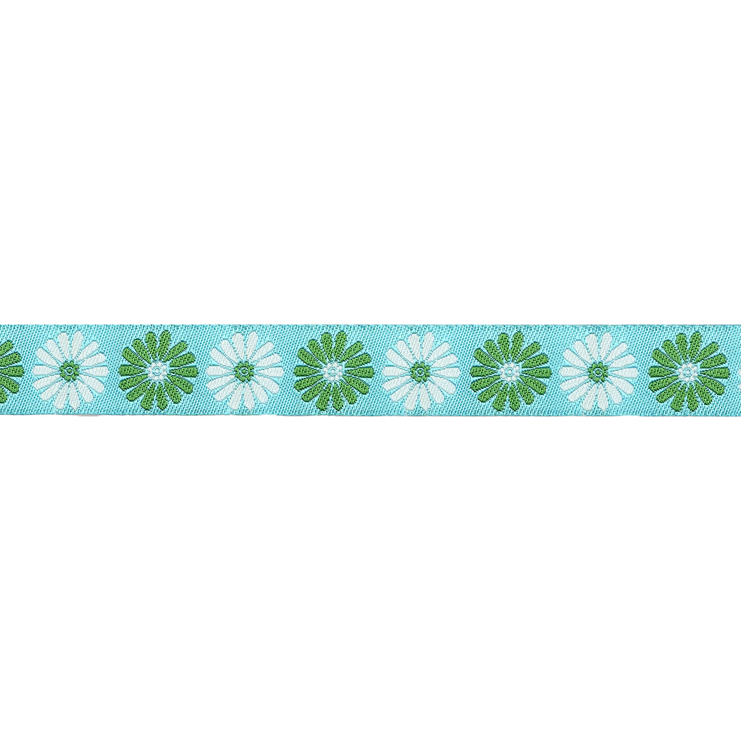 Best Day - Vintage Flower in Turquoise 5/8" - by Melody Miller - 15 Yard Spool